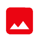 A red square icon with a black mountain silhouette inside, representing a broken image.