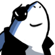 Shark wearing black sunglasses with a smug, confident expression.