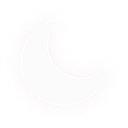 Crescent moon icon in white centered on a solid red square background.