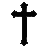 Four black crosses arranged in a row, with the second and fourth crosses featuring a glowing red outline.