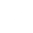 Letters X and O written in a rough white hand-drawn style on a black background.