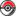 A red and white sphere with a black band and circle in the center.