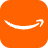 Orange square containing a single white curved line that resembles a smile.