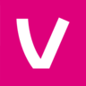 Letter V in white font centered on a solid magenta square background.