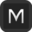 Letter M in a clean white font centered inside a dark gray rounded square.