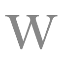 Letter W in a gray serif font on a white background.