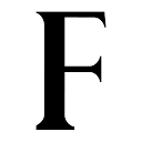 Capital letter F in a black serif font on a white background.