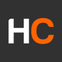 Letter H in white and letter C in orange against a dark gray square background.