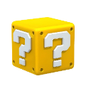 Yellow cube with a white question mark on the front face.