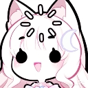 Anime girl with cat ears and a loading icon spinning above her head looking confused.