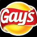 Logo with a red banner across a yellow circle featuring the text Gays in a bold white font.