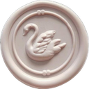 Swan wax seal stamp with a detailed swan relief in the center.
