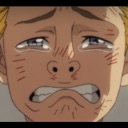 Anime character with a distressed expression and tears welling up in their eyes.