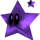 A purple star with large, dark eyes containing swirling patterns.