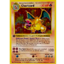 A vintage trading card displays a fire-breathing dragon monster with wings spread.