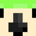 Pixelated face with a neon green mohawk and a blank expression.