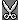 Scissors in a pixel art style shown against a gray background.