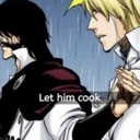 Two anime characters standing in the rain with the text Let him cook overlaid in the center.