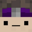 Character face with a flat, unimpressed expression and purple hair in a pixelated art style.