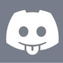 A white mascot face on a gray background sticking its tongue out in a playful gesture.