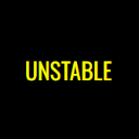 The word UNSTABLE written in bold yellow capital letters on a solid black background.