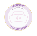 A circular purple and white badge featuring a nurse's cap icon with a cross in the center.