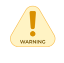 Warning sign with an exclamation mark inside a yellow triangle.
