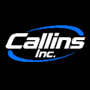 Logo with the white text Callins Inc inside a blue oval on a black background.