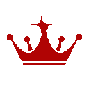 A simple red crown icon centered on a black background.