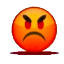 Red face with a furrowed brow and a downward-curved mouth expressing extreme anger.