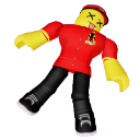 A blocky 3D character lying down with X-shaped eyes and tongue sticking out to represent being knocked out.