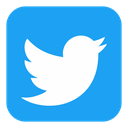 A white bird silhouette centered inside a rounded blue square.