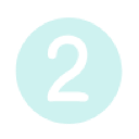Number two written in black font centered inside a light blue circle.