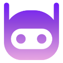 Letter r in a small font on a purple gradient background.