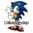 Sonic the Hedgehog standing with text below him that says Callate pendejo.