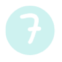 Number seven written in black ink inside a light blue circle.
