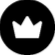 Crown symbol in white against a solid black background.