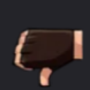 Hand making a thumbs down gesture indicating disapproval.