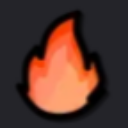 Fire flame icon glowing with orange and yellow hues.