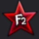 A red star badge with the white text F2 centered inside.