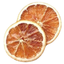 Two overlapping dried orange slices showing detailed pulp texture.