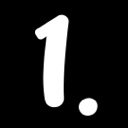 Number one digit in a simple white font on a solid black background.