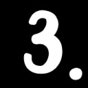 Number three followed by a period in white text on a black background.