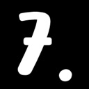 Number seven in a bold white font centered on a black background.