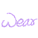 The word Wear written in a purple cursive pixel art font against a black background.