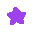 Three purple pixelated stars with irregular shapes arranged in a row.