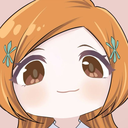 Anime girl with orange hair and a small, smug smirk on her face.