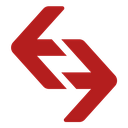 Two red arrows pointing in opposite directions against a black background.