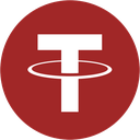 A white capital letter T centered inside a thin white ring on a solid red circular background.