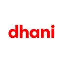 The word dhani written in a bold red sans-serif font on a white background.